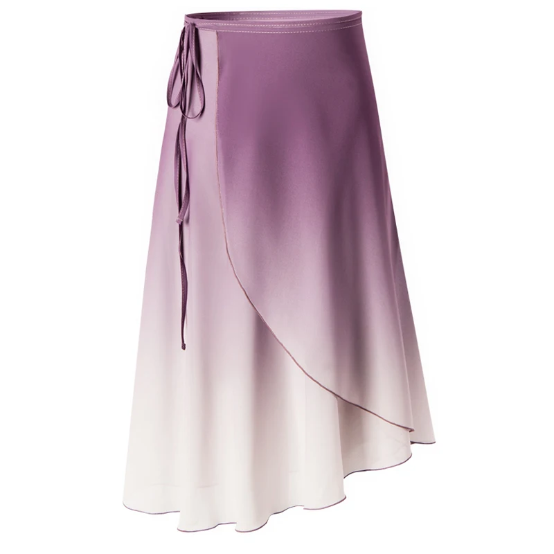 Wholesale Ballerina Training Midi Gradient Pink Wrap Chiffon Dance Skirt