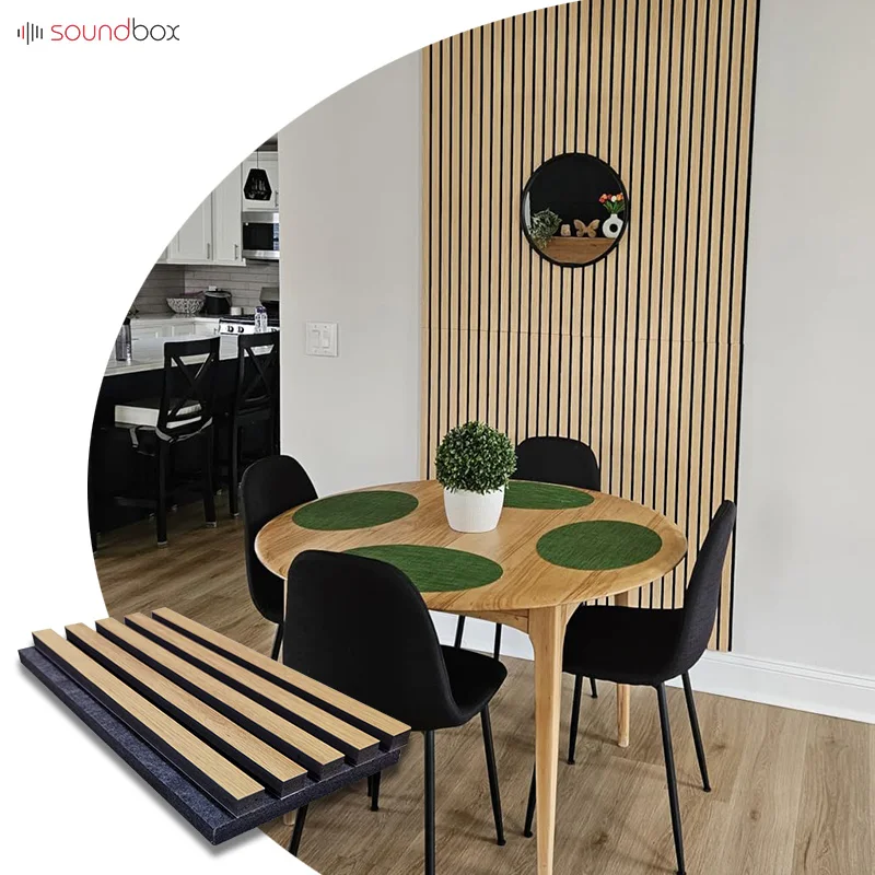 Soundbox High quality Sound Absorption Panel Slatted Acoustic Wooden Panels for Living Room Home Theatre System