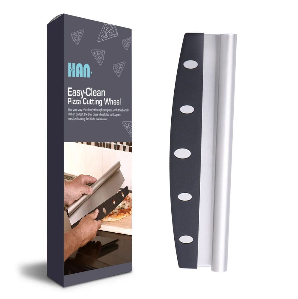 Factory audit plastic blade cover stainless steel pizza cutter