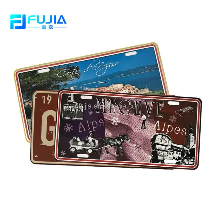 Factory Directly American Vintage Metal Car License Plate 15*30cm for Indoor Decoration