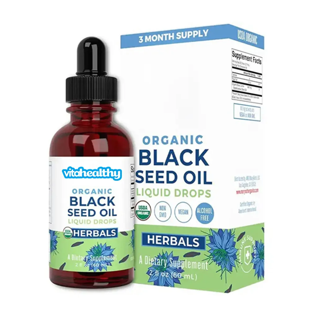 OEM/ODM Private Label Organic Boost Immunity Pure Black Cumin Seed Oil Skin Health Cold Pressed Black Seed Oil Drops Hair Growth