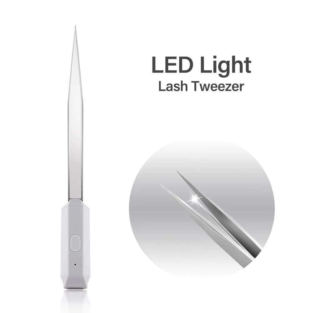 VEYES wholesale Stainless Steel Make Up tool LED Light Eyelash LED Light Lash Tweezer For Professional Eyelash Extension