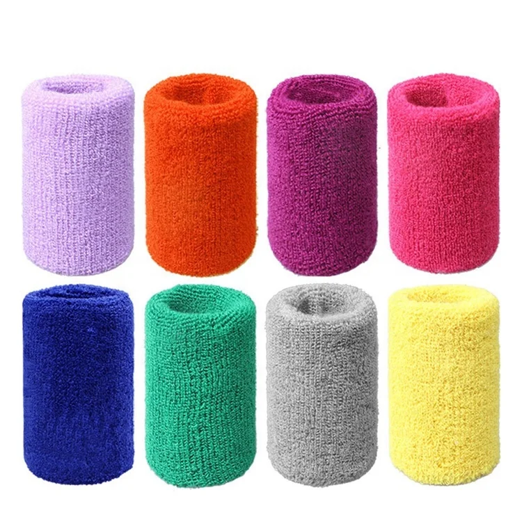 Multicolor optional Cotton Wrist sweat bands brace hand guard for Sports  W-1107