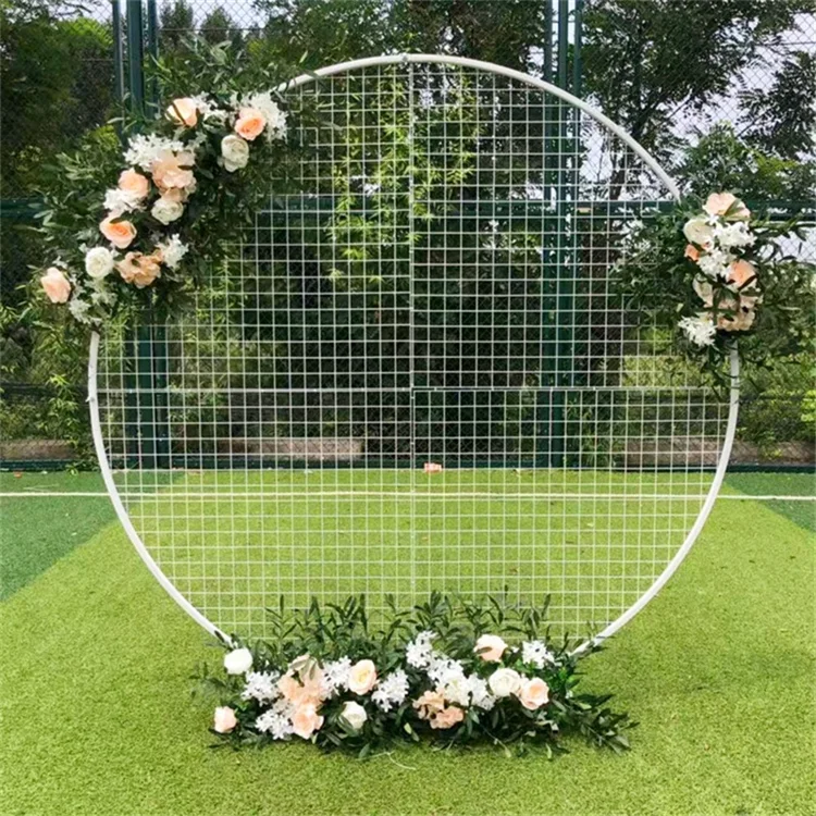 Hot Selling High Quality Party Supplies Metal Circle Backdrop Grid Arch Backdrop Wedding Decorations Wedding Arch
