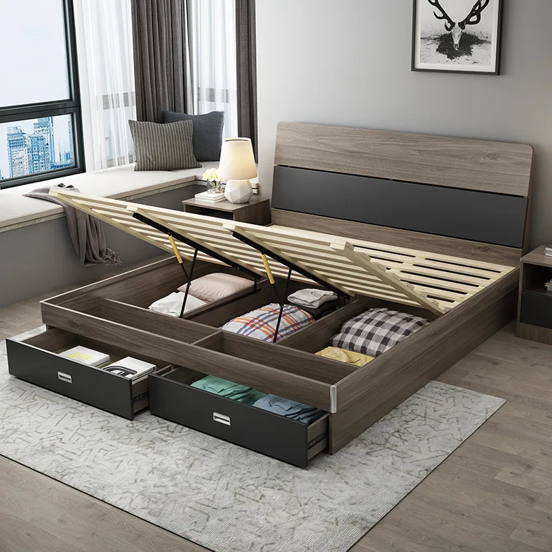 Wooden Platform Bed Frame Pine Solid Wood Single Double King Queen Bed