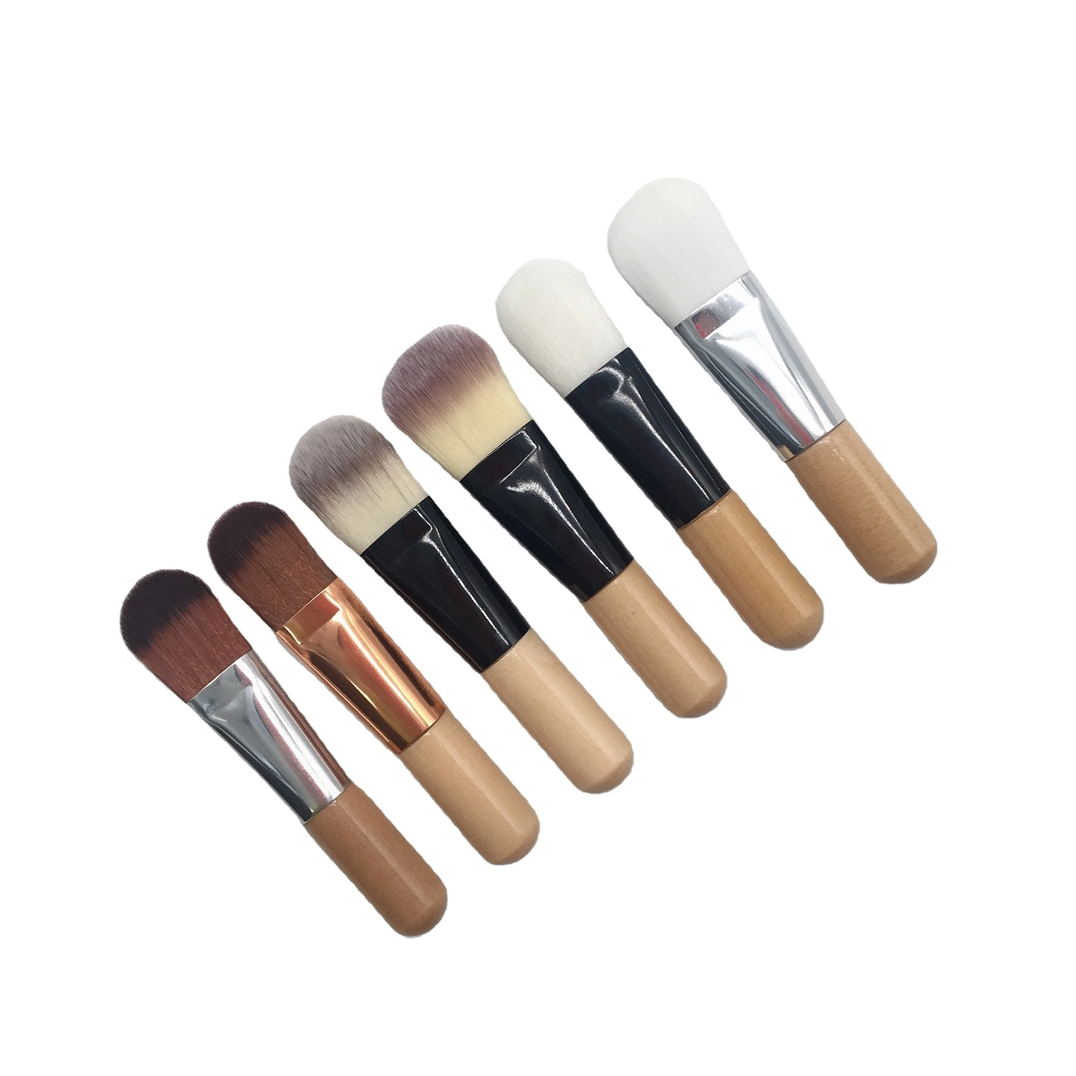 Доступный образец, оптовая продажа, косметическая бамбуковая маска «сделай сам», инструмент для смешивания, деревянная глиняная маска для макияжа лица, мини-кисть с нейлоновой шерстью