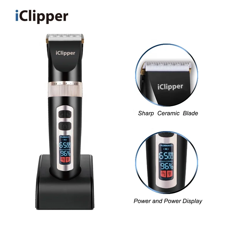 IClipper-A8s LED дисплей 3 скорости профессиональная машинка для стрижки волос в
