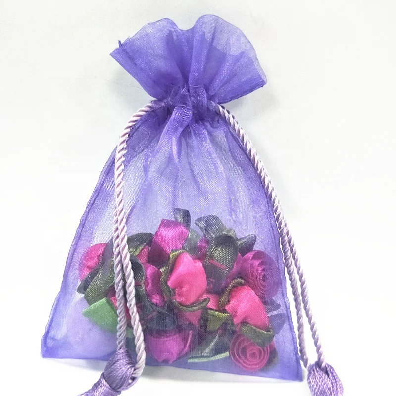 
Large capacity tassels organza gift bag exquisite drawstring sachet 