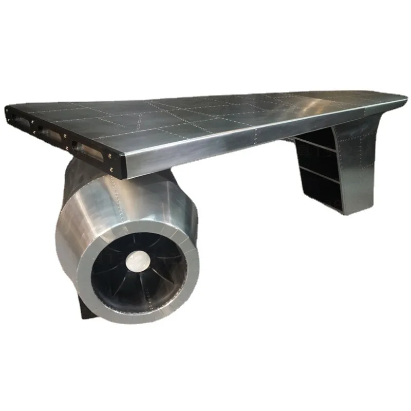 Самолет мебель крыло стол алюминиевые заклепки авиационный винтажный промышленный официальный/кофейный металлический стол