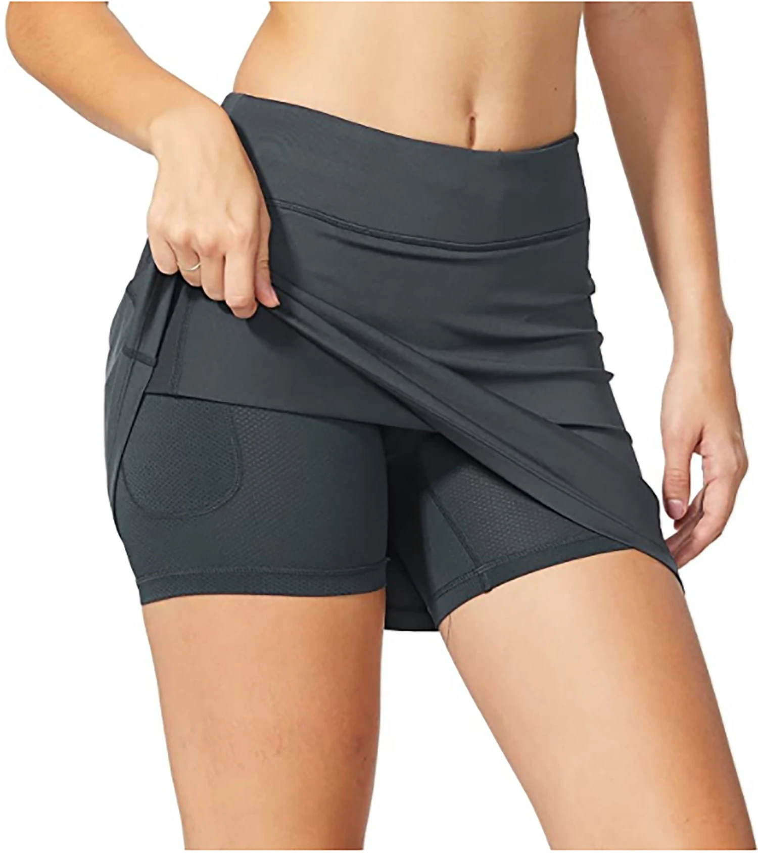 
Юбка женская для тренировок и спортзала, белое теннисное платье с шортами с завышенной талией, спортивные юбки для фитнеса 