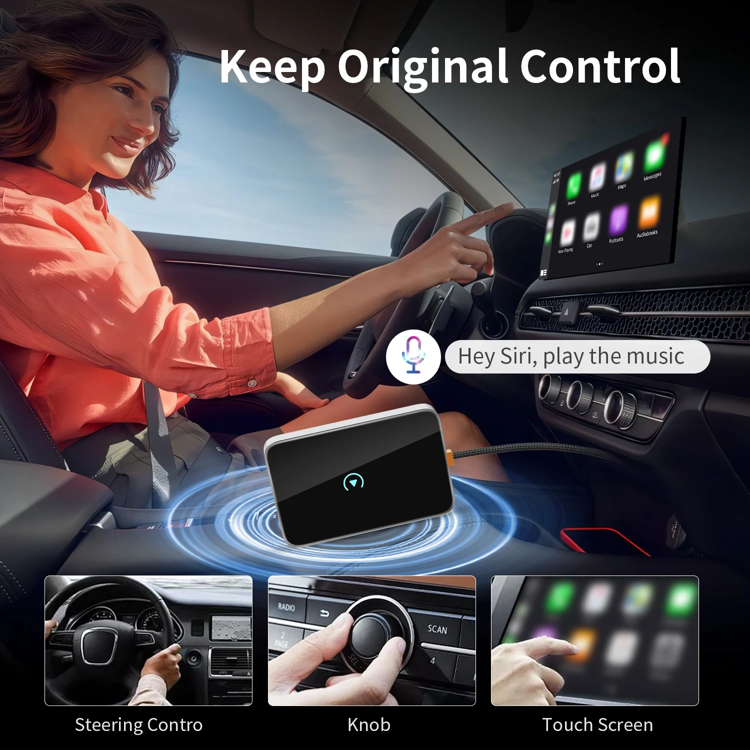 Wireless Carplay AI Box Universal Car Radio Multimedia Video Player Universal Smart Phone Adapter for iOS Android Auto Carplay
