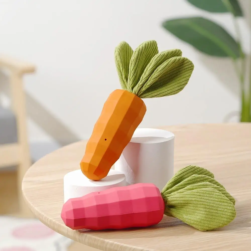 Custom Rubber Dog Toys Chew Toy Carrot Soft Ball Lick Pet Strawberry Shape 6 5 Cm Eco Friendly  For Dogs