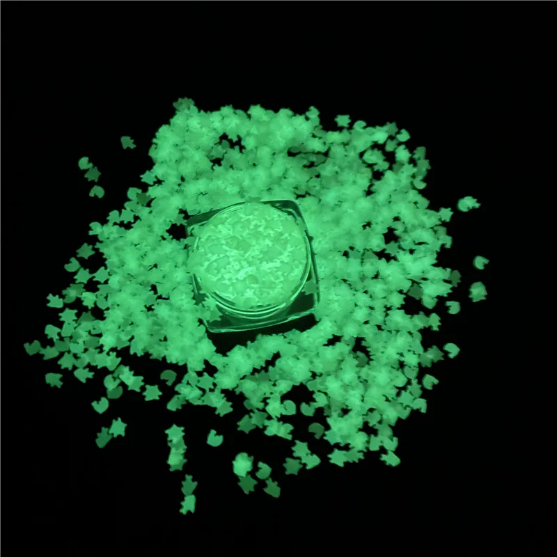 Bulk Glow in the Dark Glitter Fish Turtle Dolphin Mixed Pattern Fluorescent Powder Luminous Flakes Glitter Nail Stickers