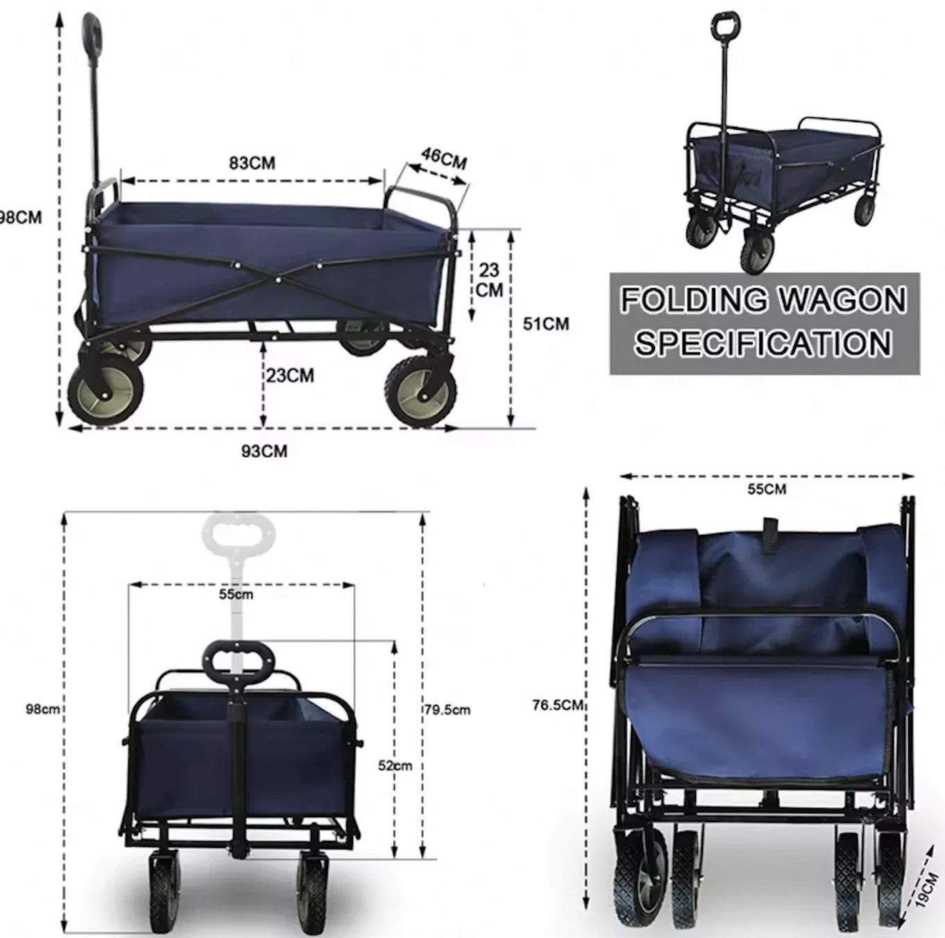 All-terrain ATV camping wagon Heavy duty folding foldable utility wagon