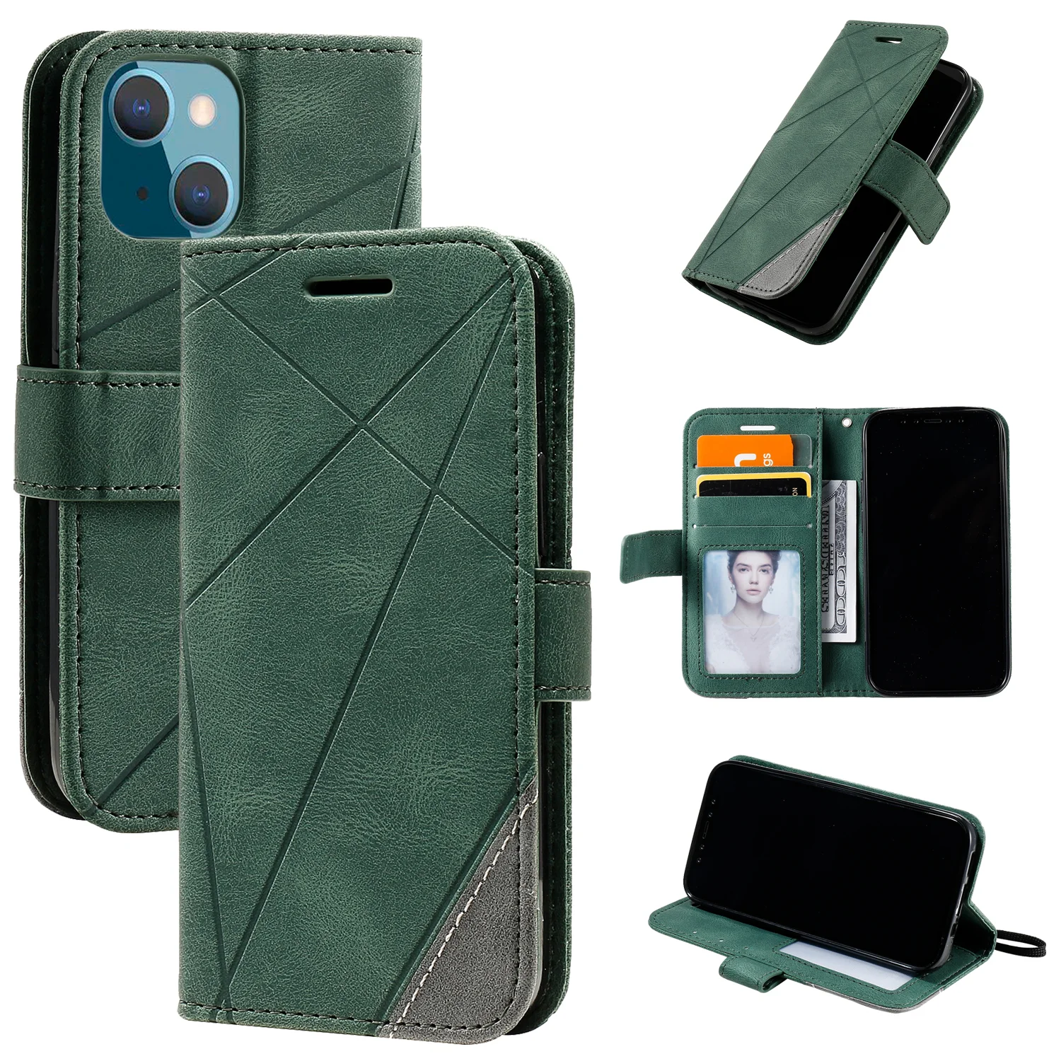High Quality Good Multifunction With Wallet Strap Mobile Back Cover For Samsung Phone Case PU leather Case For iPhone 13 Pro Max