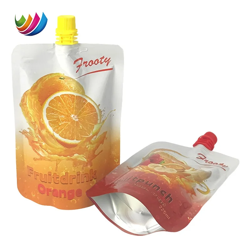 Food grade custom portable reusable plastic liquid beverage drink liquid baby children snack food spout pouch juice bag