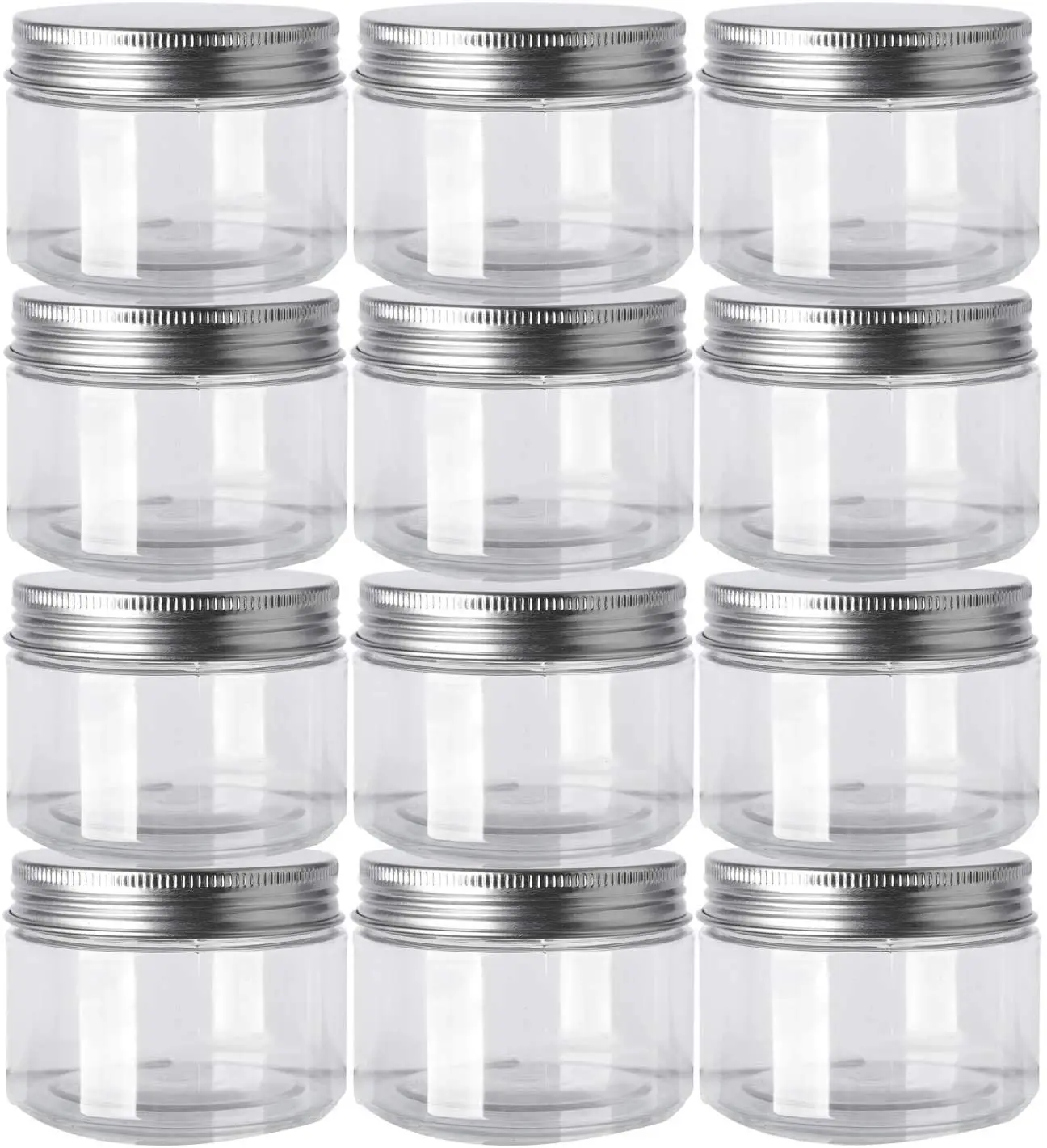 Empty Round Spice Jars Bottles Containers Unique Plastic Spice Jar Set Wide Mouth Jars Bottles