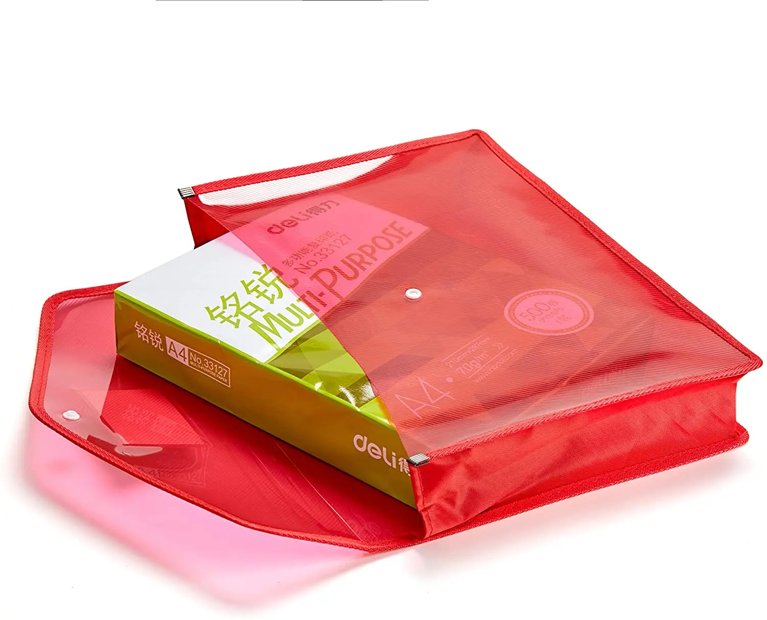 Plastic  Poly Envelope Expanding File Document Folder  Waterproof Accordion File Pouch File Folder with Snap Button Closure