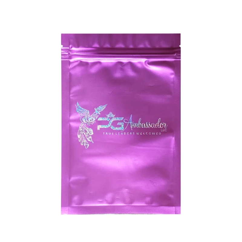 Hot Stamping 1 Color Logo Printed Bags With Your Own Design MOQ 1 PCS Pouches Stamping Name Custom Printed Foil Bags