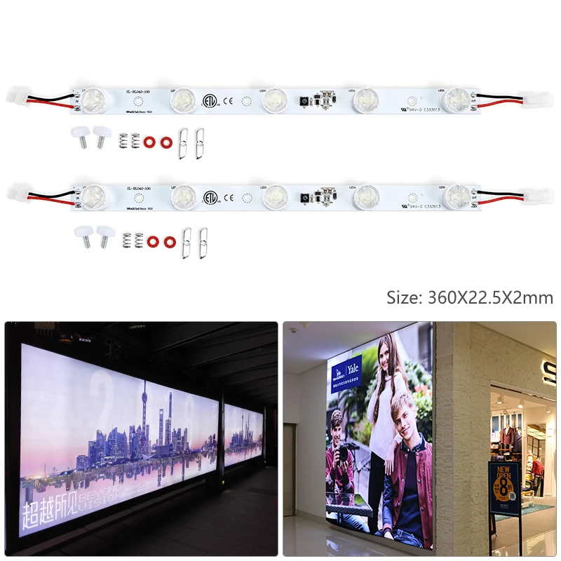 24V 5LEDs rigid strip white light with lens 9*50 degree Osram LED Chip for light box SL-BL042-100-S