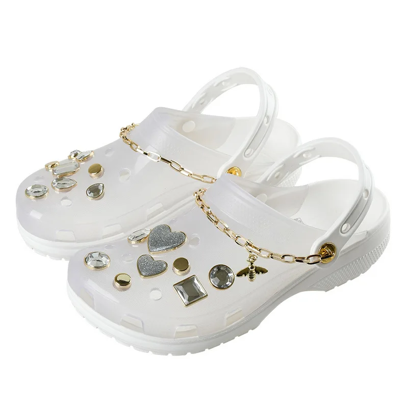 
Clear womens clogs casual latest summer breath slipper jelly wedges jewelled platform clog sandals for women transparent clogs 