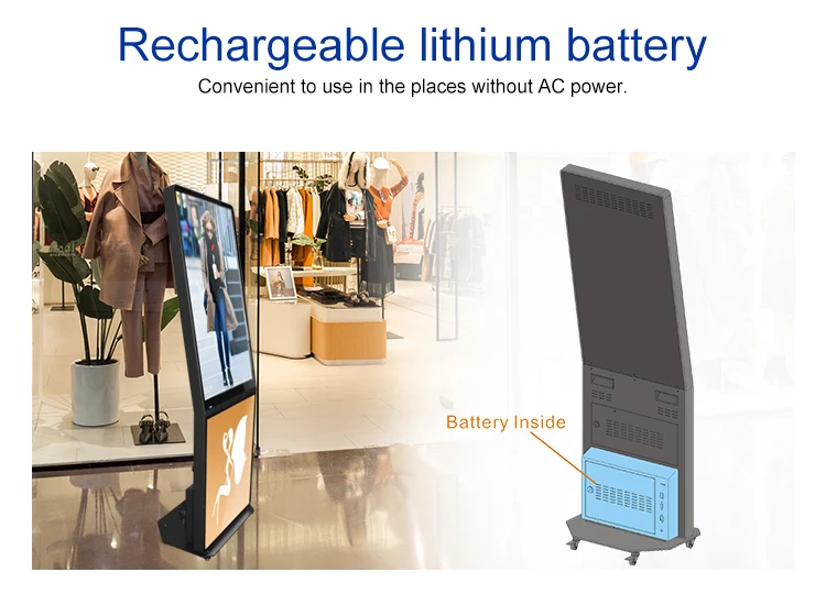 Full Color Digital Signage BillBoard  Indoor 32inch portable digital signage kiosk with led light box