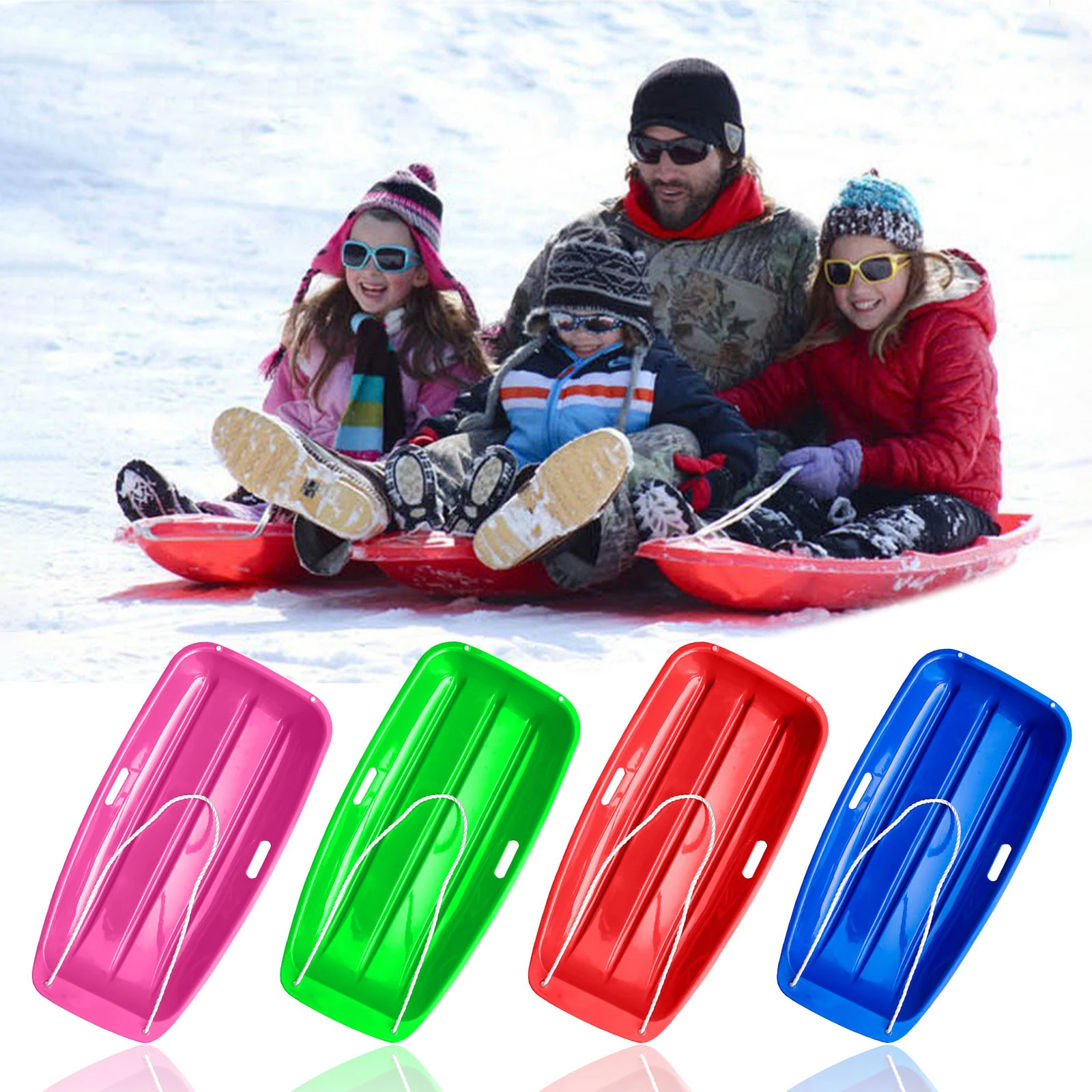 1.2m Thickened Winter PE Game Snow Sledge Outdoor Skis Snowboard Snow Sled Sledge Ski Board Sleigh Outdoor Grass Plastic Boards