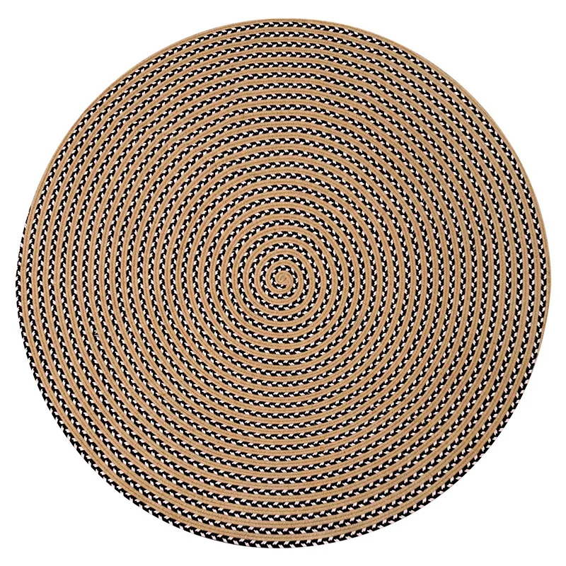 Handwoven cotton linen carpet living room coffee table sofa mat tea room bedroom bedside area rug