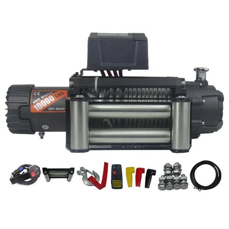 Electric Winch 12V 12000Lb Heavy Duty Reinforced Carbon Series Recovery Winch 5443 Kgs Including Hawse And  Wireless Remotes
