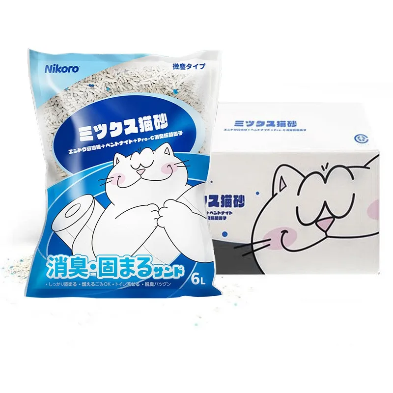Новые товары для домашних животных 2024 инновационный продукт Nikoro Вишневый жасмин и оригинальный тофу бентонитовый наполнитель кошачьих туалетов