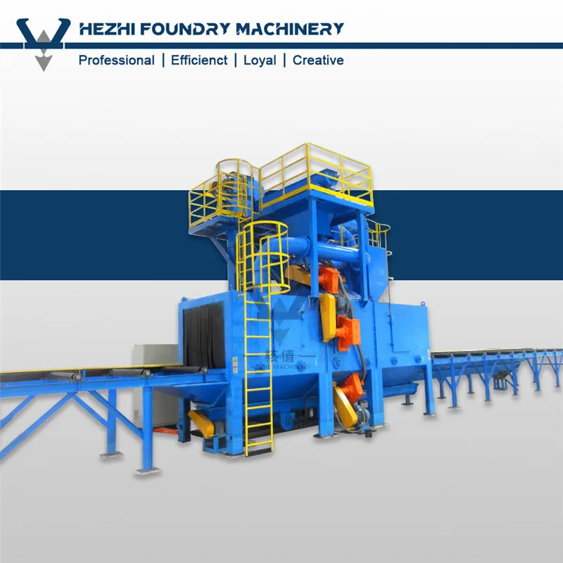 Wheel Shotblast Equipment Manufacturer Steel Roller Conveyor Through Type Shot Blasting Machine