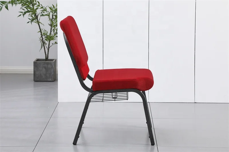 Красные новые взаимосвязанные церковные стулья из Китая церковный стул с книжной полкой