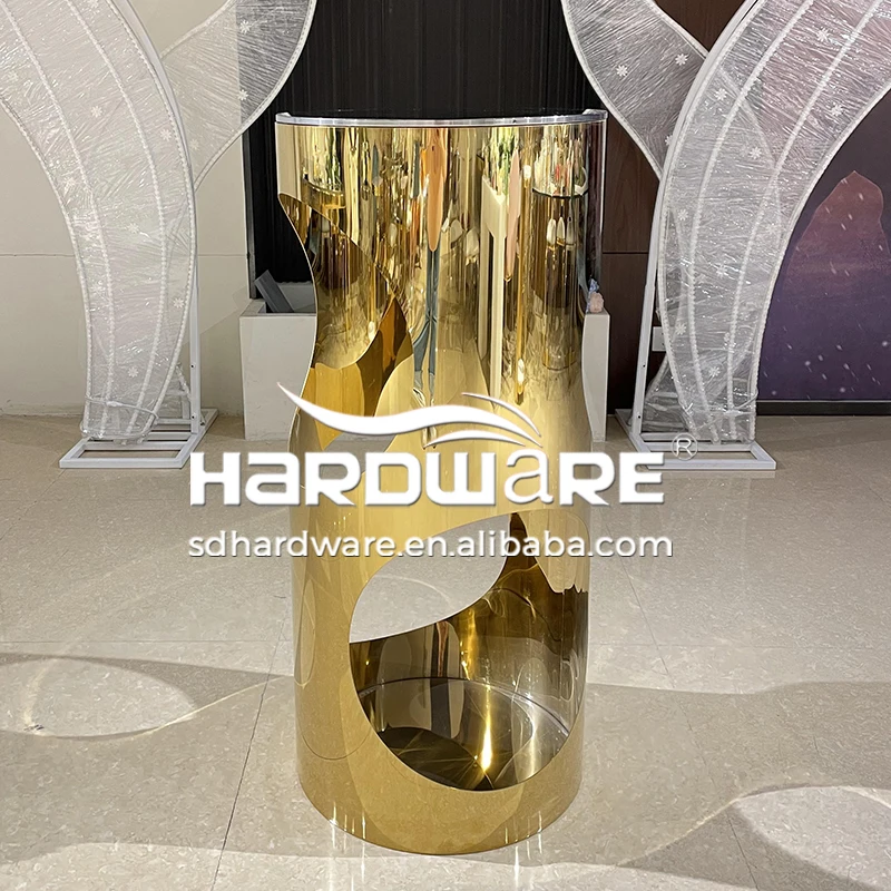 Bar Furniture Unique Design Round Mirror Glass Highboy Bar Table