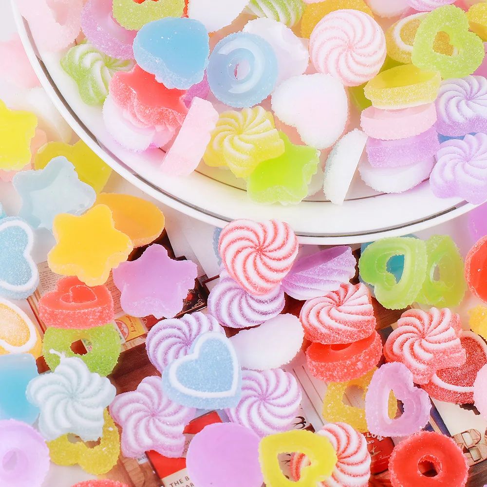 Multiple Shaped Simulation Cute Heart Candy Soft Sweets Resin Cabochon Mini Food Embellishments For Scrapbooking Diy Accessories