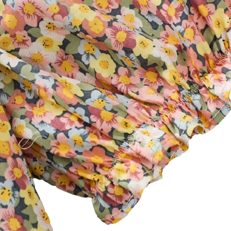 Baby Girl Floral Clothes Set Tshirt+Shorts 2PCS Infant Toddler Child Summer Suit Pastoralism Outfit Floral Baby Clothes 1-7Y