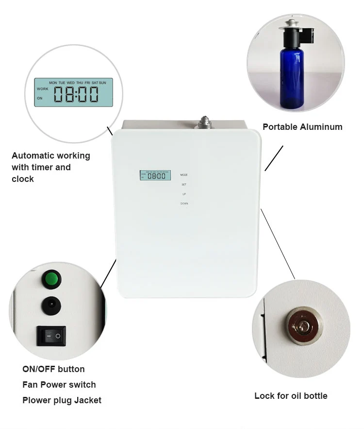 Direct Factory H300 Wall Mounted Air Aroma Machine Waterless Aroma Scent Essential Oil Diffuser for Hotel