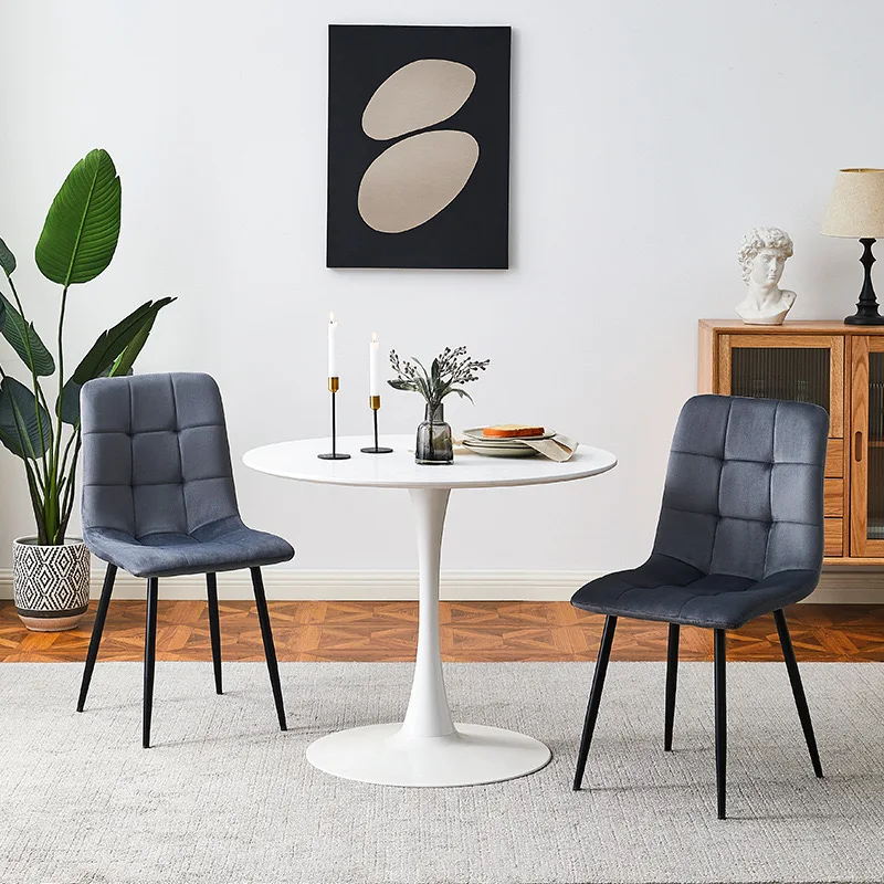 luxury quality furniture grey modern gold grey black brown hotel restaurant rest iron upholstered dining chairs for dining room