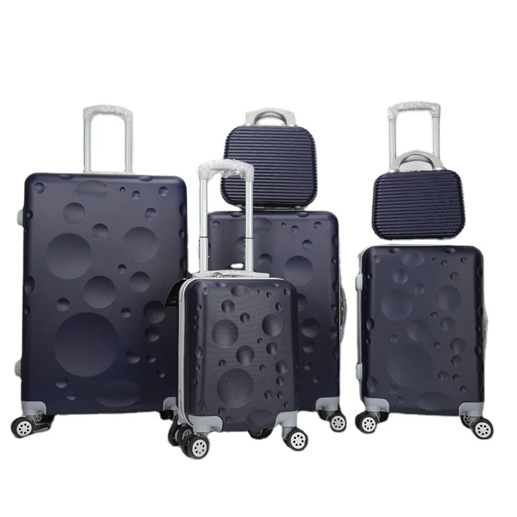 Customized 6pcs set Spinner Travel Luggage Set Scratch-Resistant Hard Case Suitcases with TSA Lock Made from ABS or PC Material