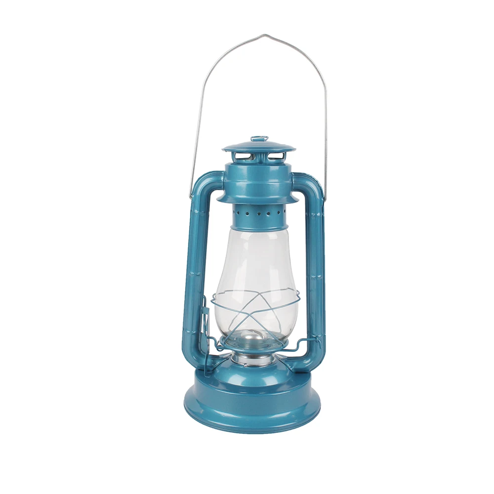 Custom metal hurricane light blue camping light decorative light Retro Lantern