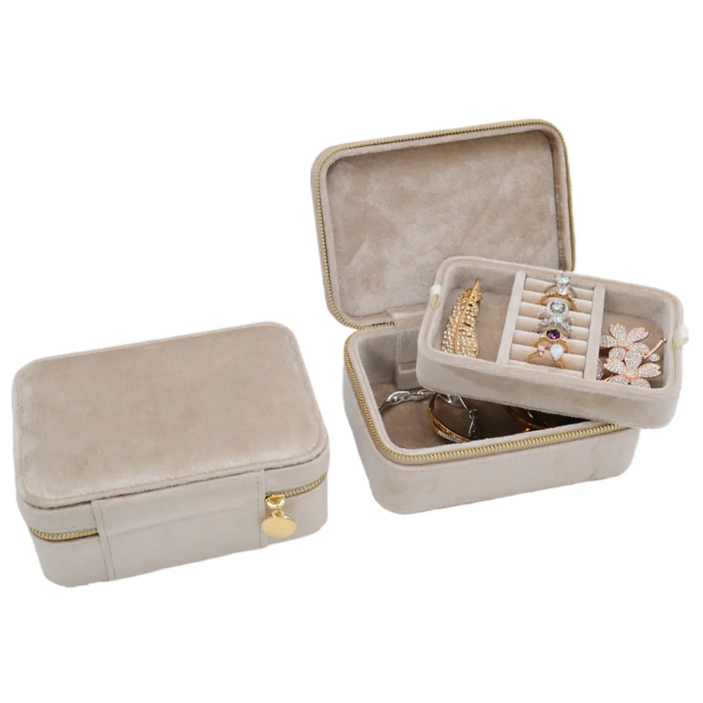 Hot Products Travel Plastic Storage Box Portable Mini Velvet Jewelry Tray