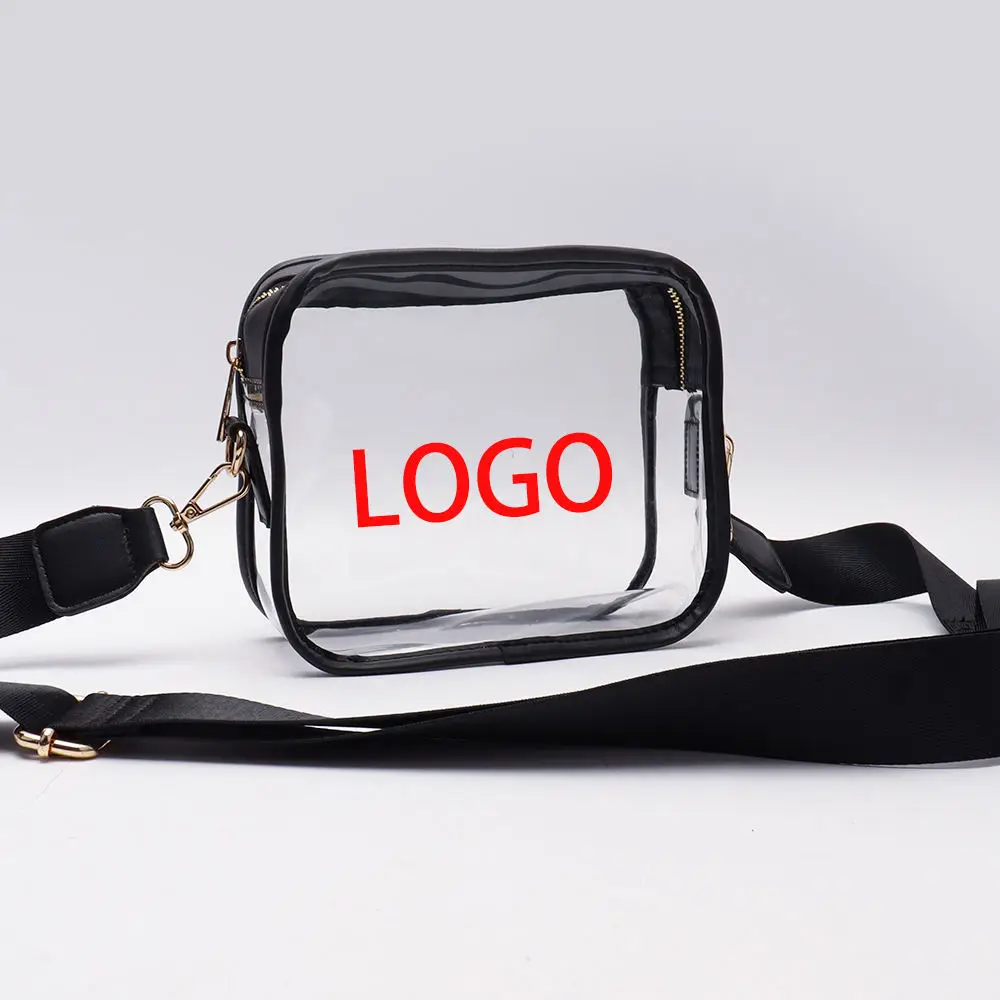 11 Color Gold Pvc Sling Bag Adjustable Strap Stadium Approved Crossbody Purse Work Sports Fanny Pack Waist Bag Clear Concert Bag