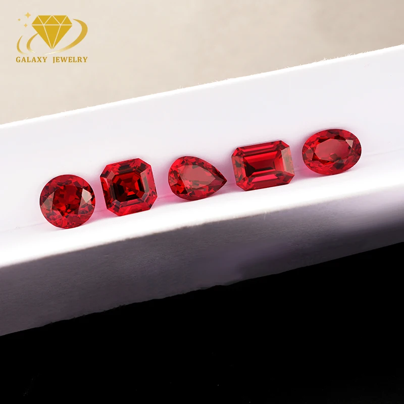 Wuzhou Factory Lab Grown Rubies Pigeon Blood Ruby For Sale Round Oval Pear Cushion Shape Loose Gemstone Ruby For Making Rings