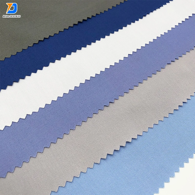 Jinda Textiles 100% cotton combed Ring Spun mini twill fabric with solid colors 155gsm for shirting uniform