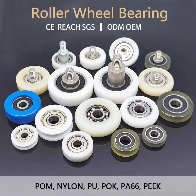 Precision Grade Rubber Coated BS62315-4 Conveyor Bearings 3x15x4mm Sliding Plastic Shower Door Roller Modern Cubicle Roller