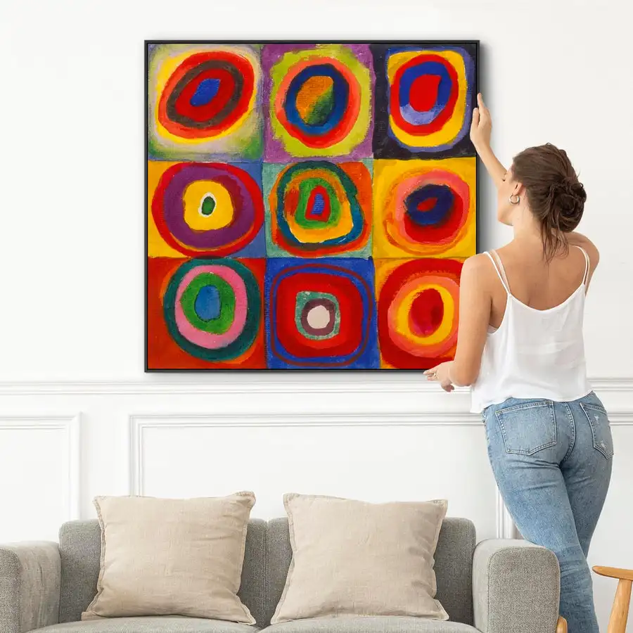 Large Abstract Framed Oil Painting 100% Hand-Painted Wall Art Colorful Modern Design Canvas Painting for Living Room
