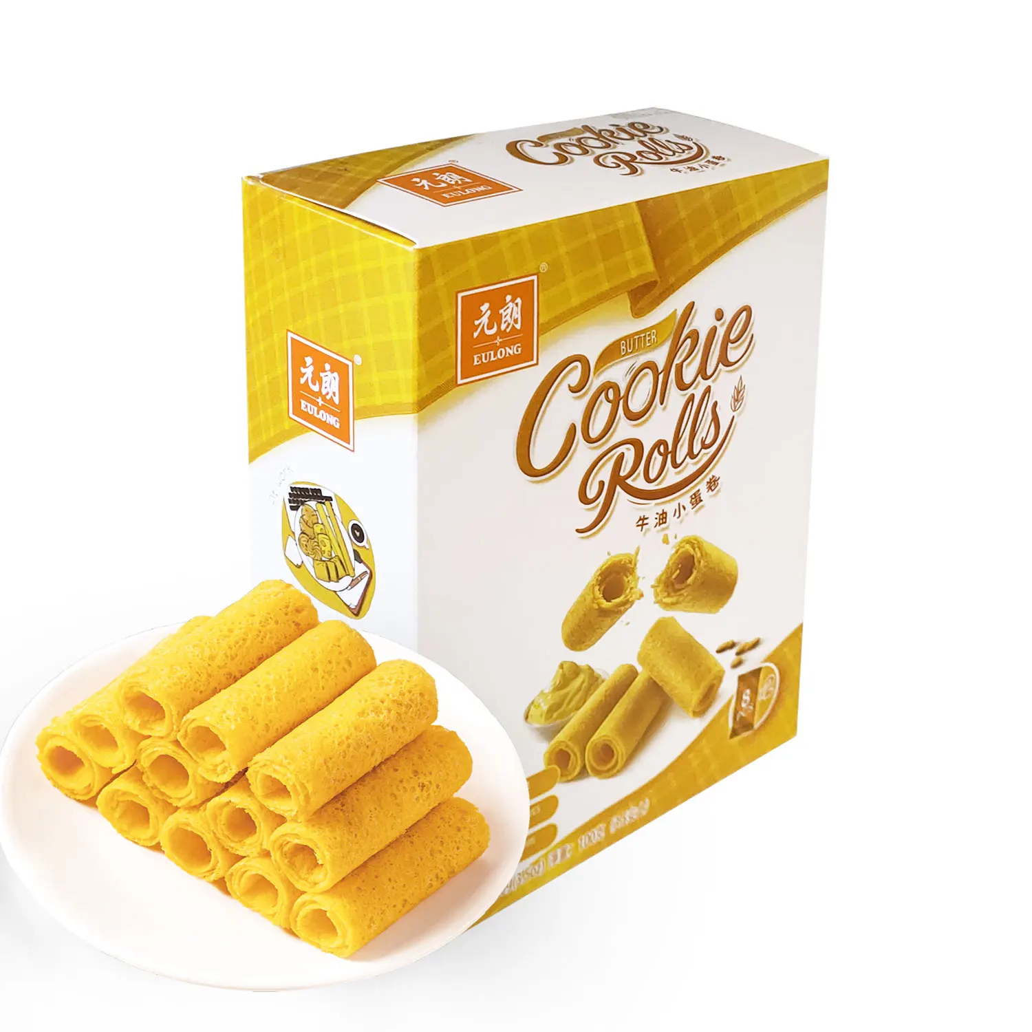 Hot Selling Crispy Snacks 100g Butter Small Egg Roll  Finger Biscuit Cookies for Sale