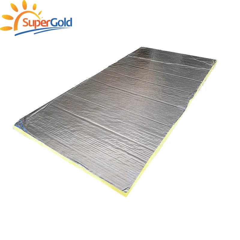 SuperGold Fiberglass Insulation Panel 100mm Fiberglass Wool Board Plus Aluminum Foil