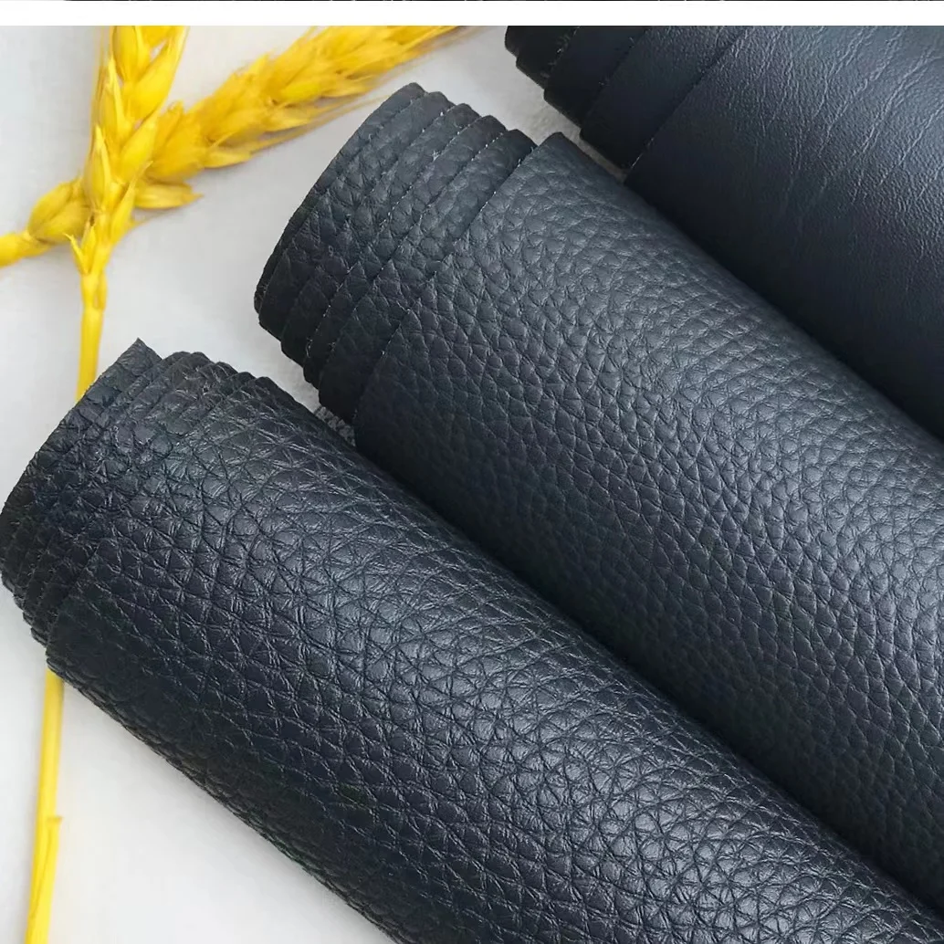 Faux Leather Sheet Litchi Grain Pattern PVC Bags Clothing Furniture Car Decoration Upholstery Leather Car Seats China Embossed