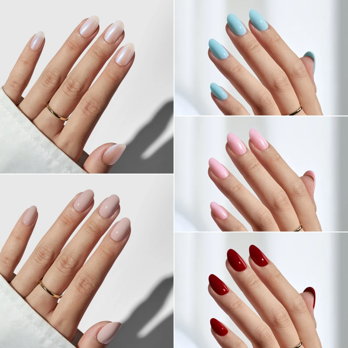 High Quality Acrylic Fake Handmade Nails Press On Wholesale Short Almond Soft Gel Flower Design Luxury Press On Nails Set