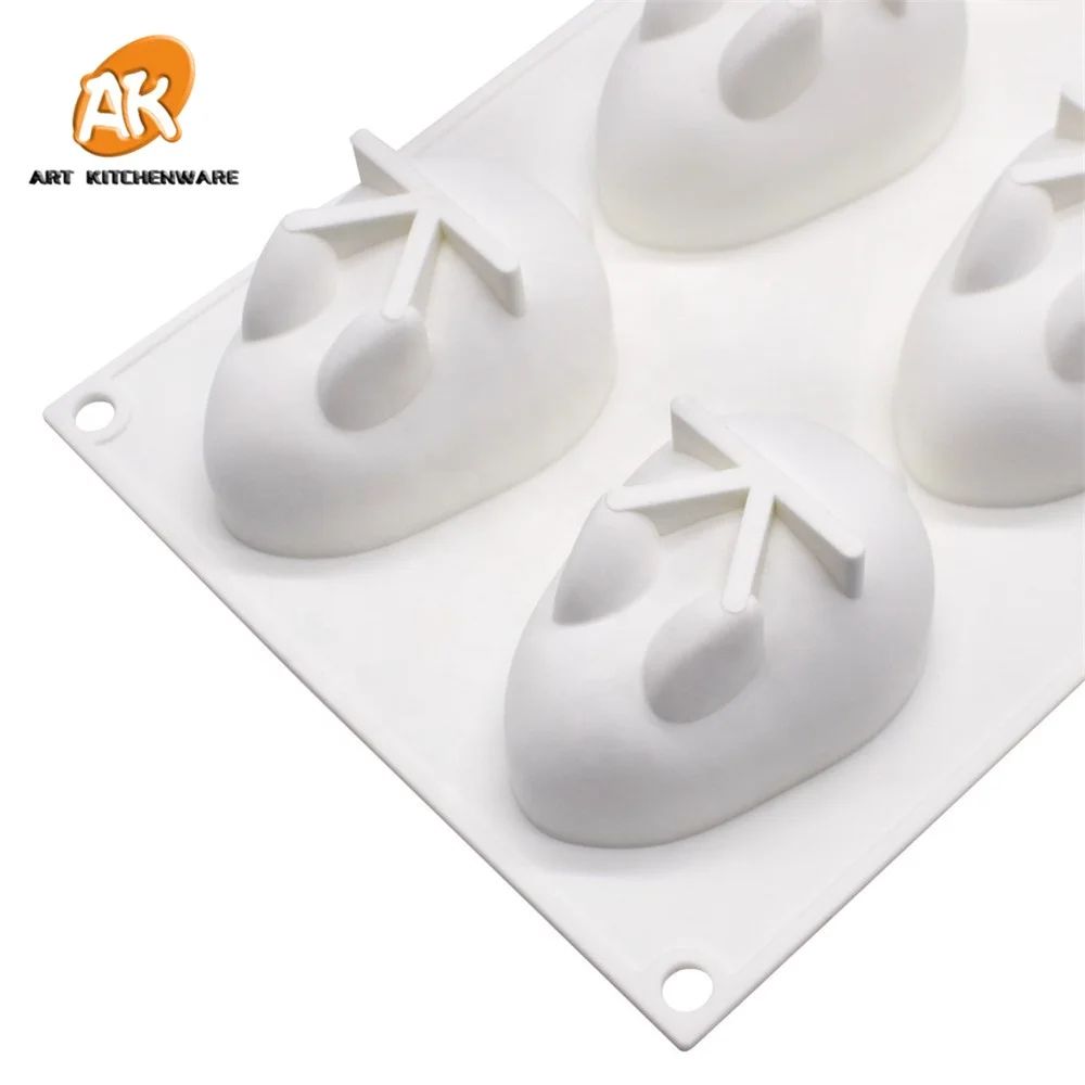 AK Easter 6 cavies Rabbit 3D Silicone Mousse Cake Molds for Bakery DIY Jelly Moulds Kitchenware DIY Chocolate Soap Molds MC-127